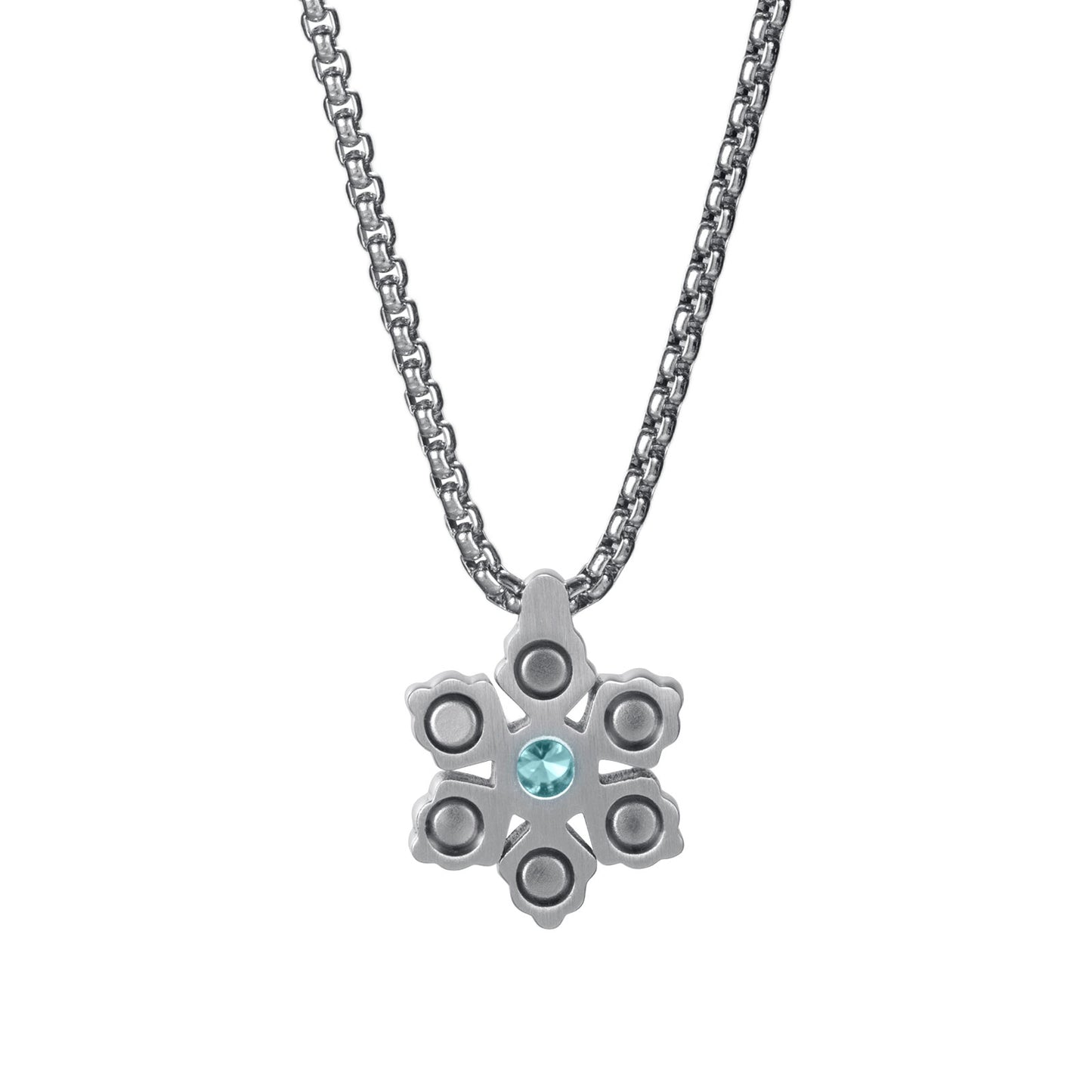 RainSo Ultra Strength Women Magnetic Snowflake Necklace, Blue