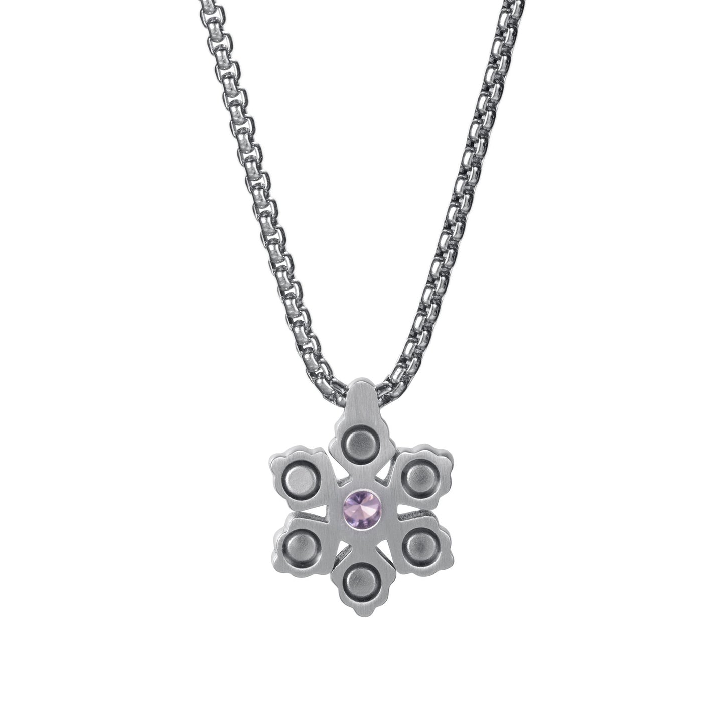 RainSo Ultra Strength Women Magnetic Snowflake Necklace, Purple