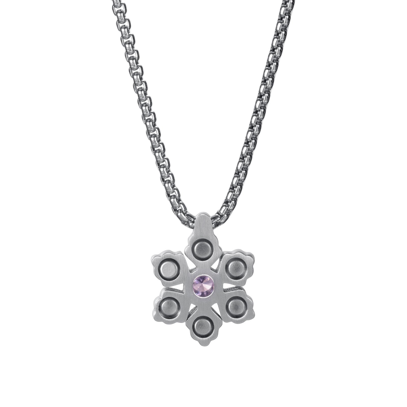 RainSo Ultra Strength Women Magnetic Snowflake Necklace, Purple