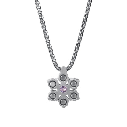 RainSo Ultra Strength Women Magnetic Snowflake Necklace, Purple