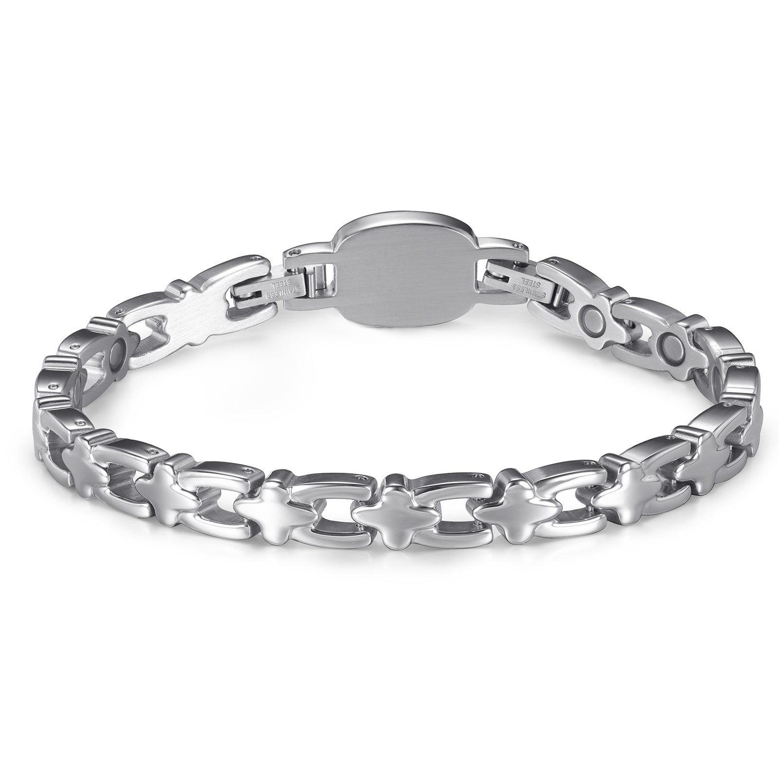 RainSo Ultra Strength Women Rose Magnetic Bracelet,White Diamond