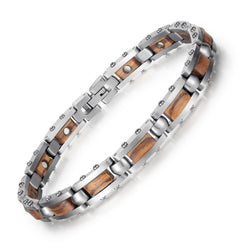 Rainso Stainless Steel Wood Effective Magnetic Bracelets Benefits