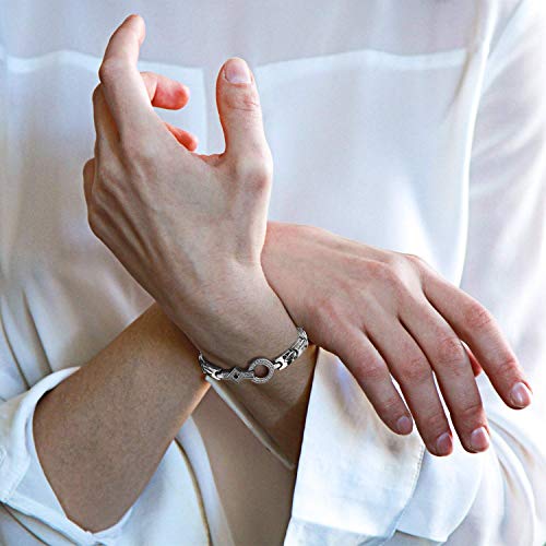 Pure Titanium Steel Womens Magnetic Bracelet for Pain Relieve