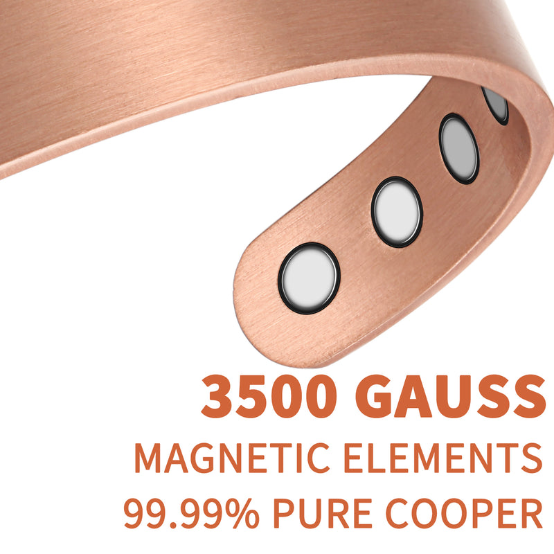 Rainso Women Copper Magnetic Bangle Bracelet for Pain Relief