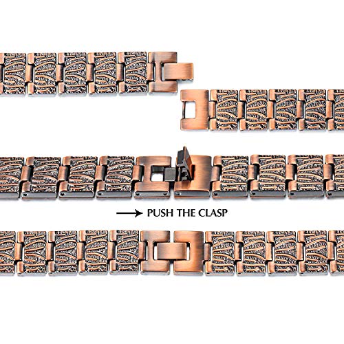 Pure Copper Bracelet for Magnetic Joint Pain Double Row Strong Magnetic for Carpal Tunnel