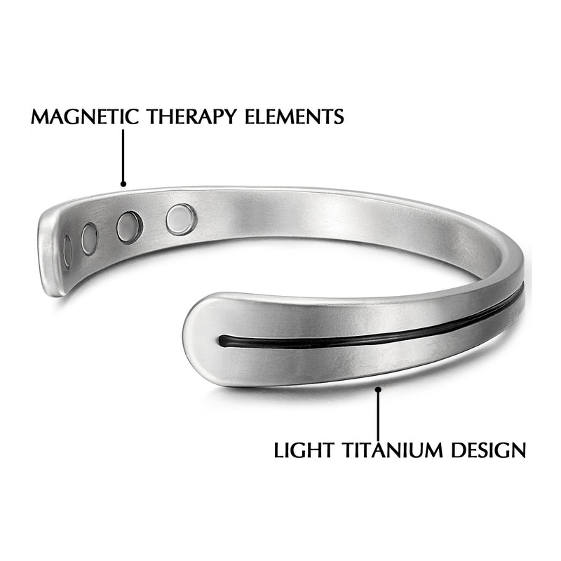 Rainso Mens Womens Light Titanium Magnetic Therapy Golf Bracelets Bangle for Arthritis Wristband Adjustable