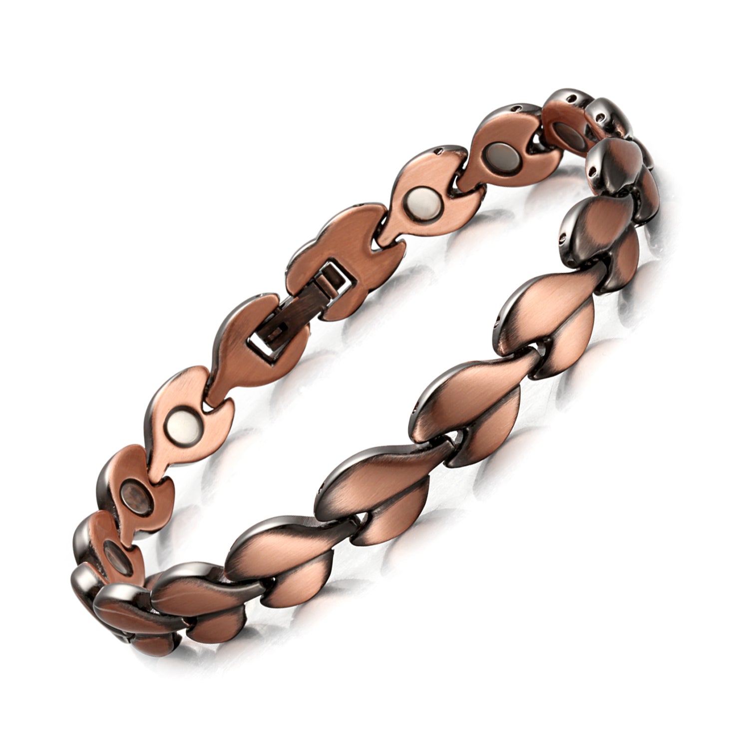 Rainso Bracciale Magnetico In Rame Puro 99,9% Per Donna – Terapia Magnetica 3500 Gauss, Regolabile, Con Confezione Regalo
