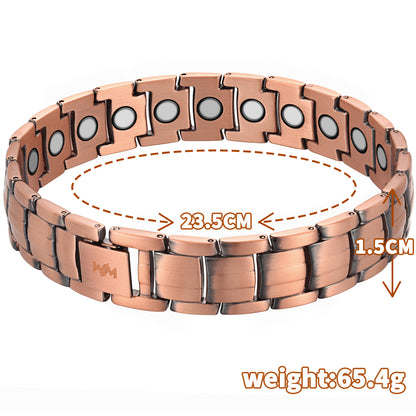 Rainso Powerful Healing Copper Men Magnetic Bracelet